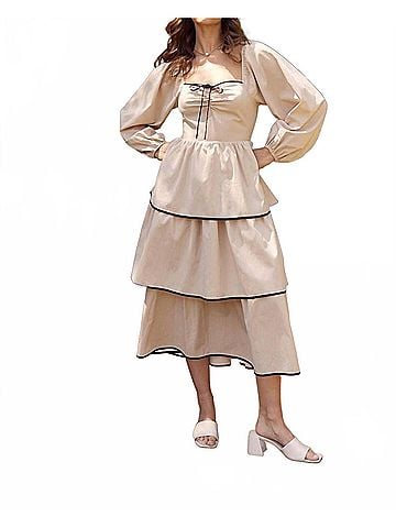 In February Coquette Dreams Dress in Beige (view 2)