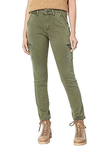 Paige Women's Jolie High Rise Pants in Vintage Ivy Green (view 2)