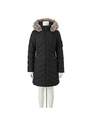 Eddie Bauer Sun Valley Puffer Parka Long Coat in Black (view 1)