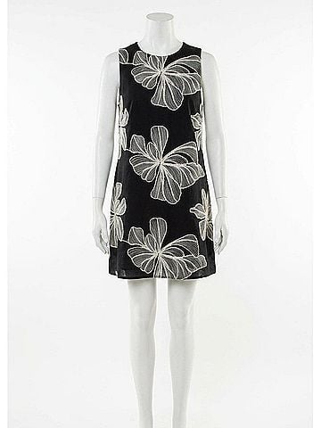 THML Elara Embroidered Mini Dress in Black (view 1)