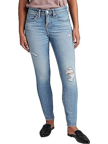 Jag Cecilia Dallas Distressed Skinny Jeans in Blue (view 2)