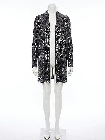 Karen Kane Sequin Duster in Smoke (view 2)