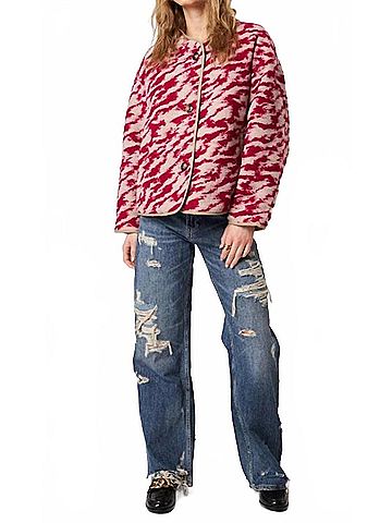 John & Jenn Quincy Reversible Jacket in Raspberry Swirl (view 2)
