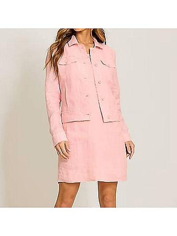 Tommy Bahama Two Palms Linen Raw-Edge Jacket in Light Salmon (view 2)