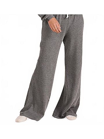 Bobi Wide Leg Drawstring Pants in Dark Grey (view 2)