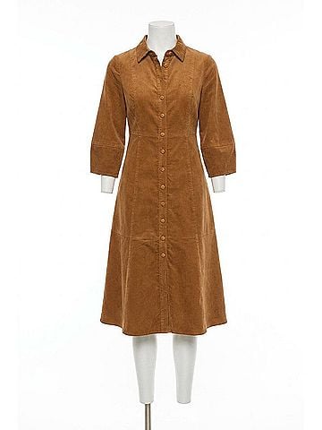 Tyler Boe Corduroy Midi Dress in Leather Brown (view 1)