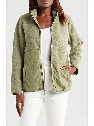 Tommy Bahama Quilted Faux Sherpa Jacket in Sage (view 2)