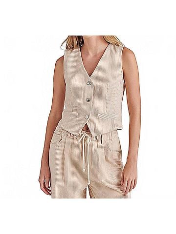 Steve Madden Selene Vest in Khaki (view 2)