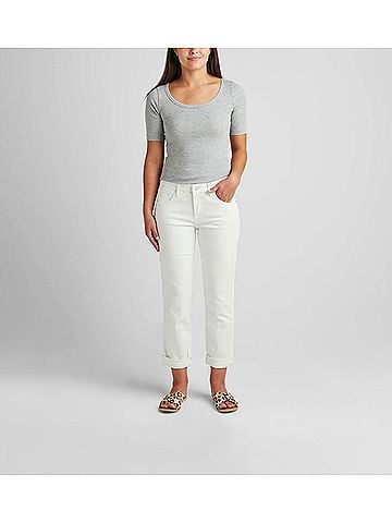 Jag Carter Girlfriend Mid Rise Jean in White (view 2)