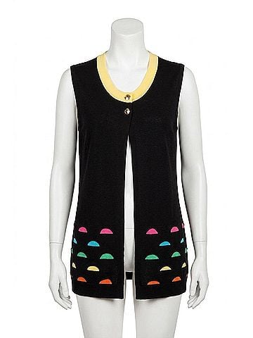Angel Color-Blocked Cutout Vest in Black Multi (view 1)