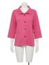 Angel Solid Pink Microfiber Leather Button Jacket in Raspberry Size M - photo 1
