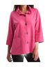 Angel Solid Pink Microfiber Leather Button Jacket in Raspberry Size M - photo 2