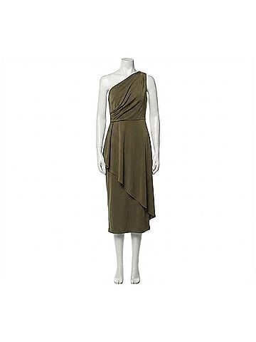 Sachin + Babi Evangeline One Shoulder Midi Dress in Olive (view 1)