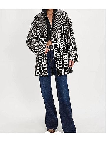 Free People Ari Wool Peacoat in Black (view 2)
