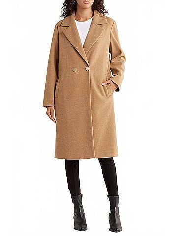 Area Stars Belinda Double Breasted Coat in Camel (view 2)