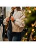 Elan Solid Brown Teddy Bomber Jacket in Brown Size M - photo 4