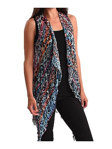 Angel Vibrant Leopard Vest in Multi (view 2)