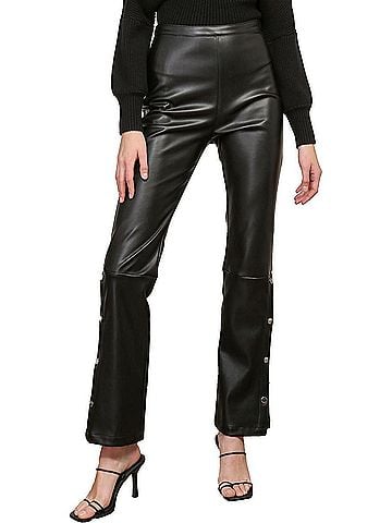Line & Dot Kourtney Leather Pants in Black (view 2)
