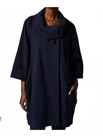 Joseph Ribkoff Classic Cocoon Coat in Midnight Blue (view 2)