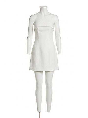Nude Lucy Lyra Linen Mini Dress in White (view 1)