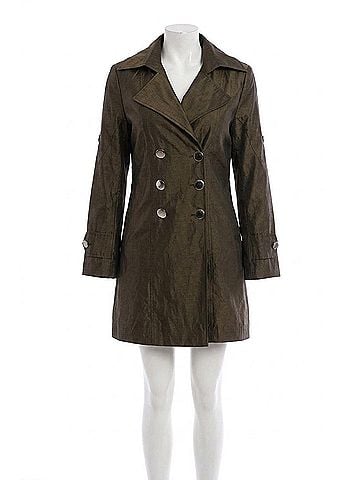Angel Metallic Double Breasted Rain Jacket in Bronze (view 1)