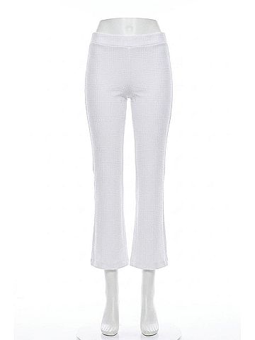 Avenue Montaigne Leo Flare Cut Pants in Jacquard White (view 1)
