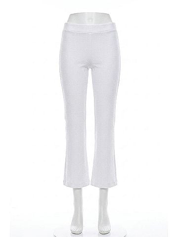 Avenue Montaigne Leo Flare Cut Pants in Jacquard White (view 1)
