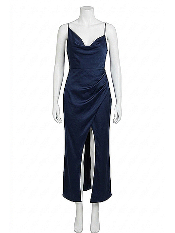 Significant Other Aria Satin Dress in Midnight Blue (view 1)