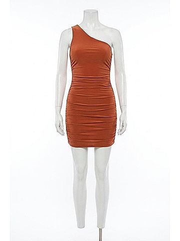 Sundry One Sleeve Mini Dress in Copper (view 1)
