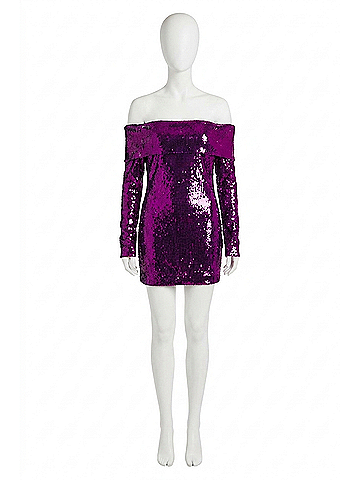 retrofête Wyn Sequin Mini Dress in Amethyst (view 1)