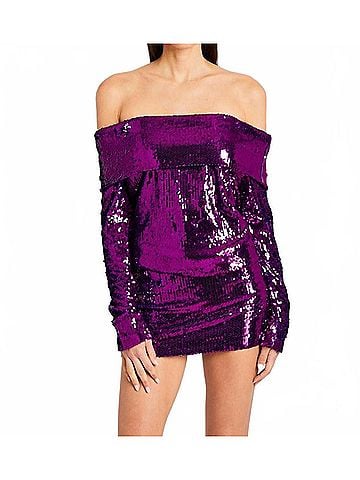 retrofête Wyn Sequin Mini Dress in Amethyst (view 2)