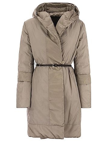 maxmara Novef Reversible Padded Long Coat in Light Grey (view 2)