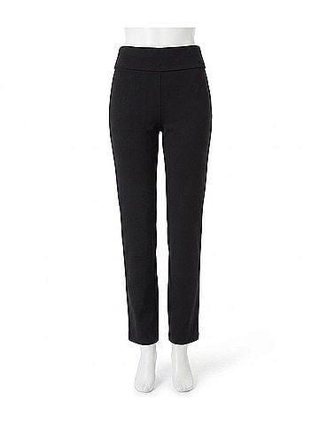Jones New York High-Rise Straight-Leg Pants in Black (view 1)