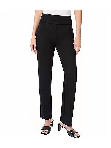 Jones New York High-Rise Straight-Leg Pants in Black (view 2)