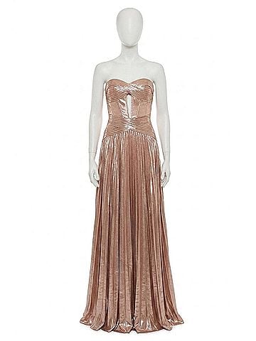 Maniju Magic In Motion Strapless Metallic Gown in Rose Gold (view 1)