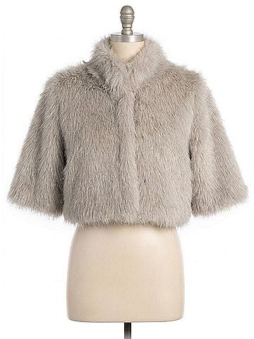 Love Token Allison Faux Fur Shrug Jacket in Silver (view 1)