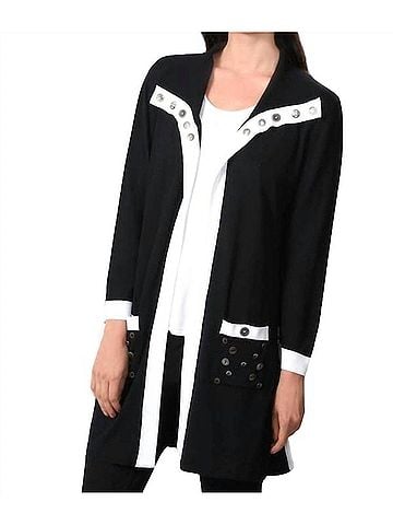 Angel Color-Blocked Cutout Vest in Black/White (view 2)