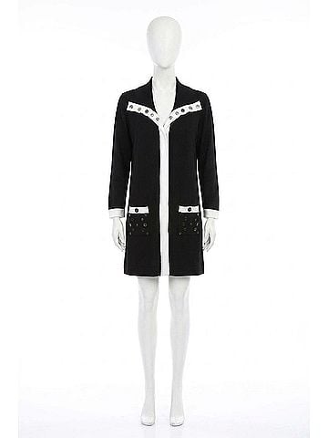 Angel Color-Blocked Cutout Vest in Black/White (view 1)