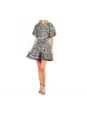 THML Backstage Bow Mini Dress in Taupe (view 2)
