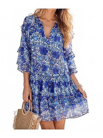 Debbie Katz Carlotta Dress in Blue (view 2)