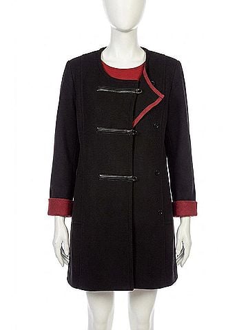 Angel Double Welt Sweater Jacket in Black/Red (view 1)