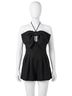 Glam Solid Black Bow Romper in Black Size L - photo 1