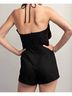 Glam Solid Black Bow Romper in Black Size L - photo 3
