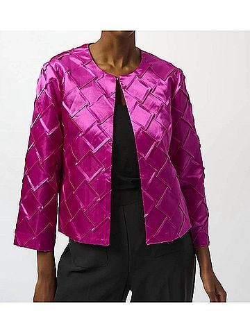Joseph Ribkoff Textured Crew Neck Jacket in Cosmos (view 2)