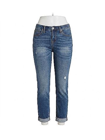 Jag Carter Mid Rise Girlfriend Jean in Everton Blue (view 1)