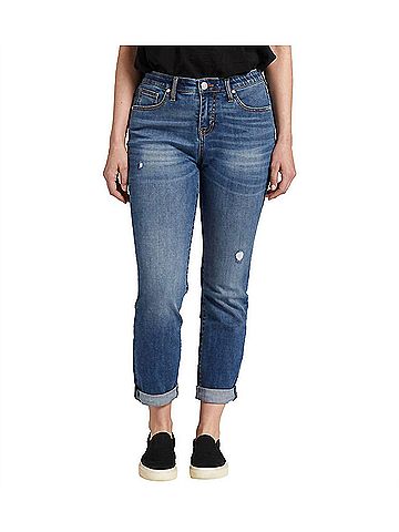Jag Carter Mid Rise Girlfriend Jean in Everton Blue (view 2)