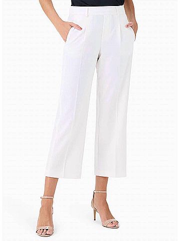 Nic + Zoe Avenue Summer Wide-Leg Crop Trousers in Classic Cream (view 2)
