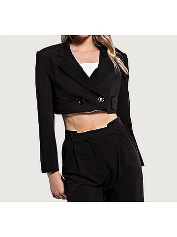 Edit By Nine Katie Cropped Blazer in Black (view 2)