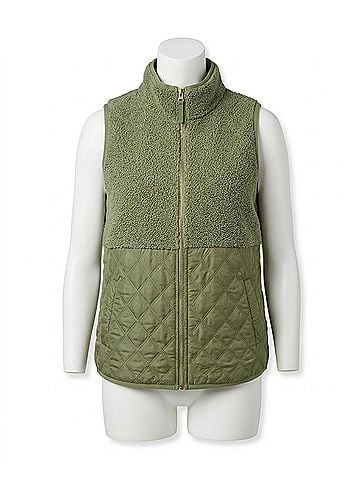 Tommy Bahama Faux Sherpa Hybrid Vest in Sage (view 1)