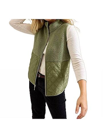 Tommy Bahama Faux Sherpa Hybrid Vest in Sage (view 2)